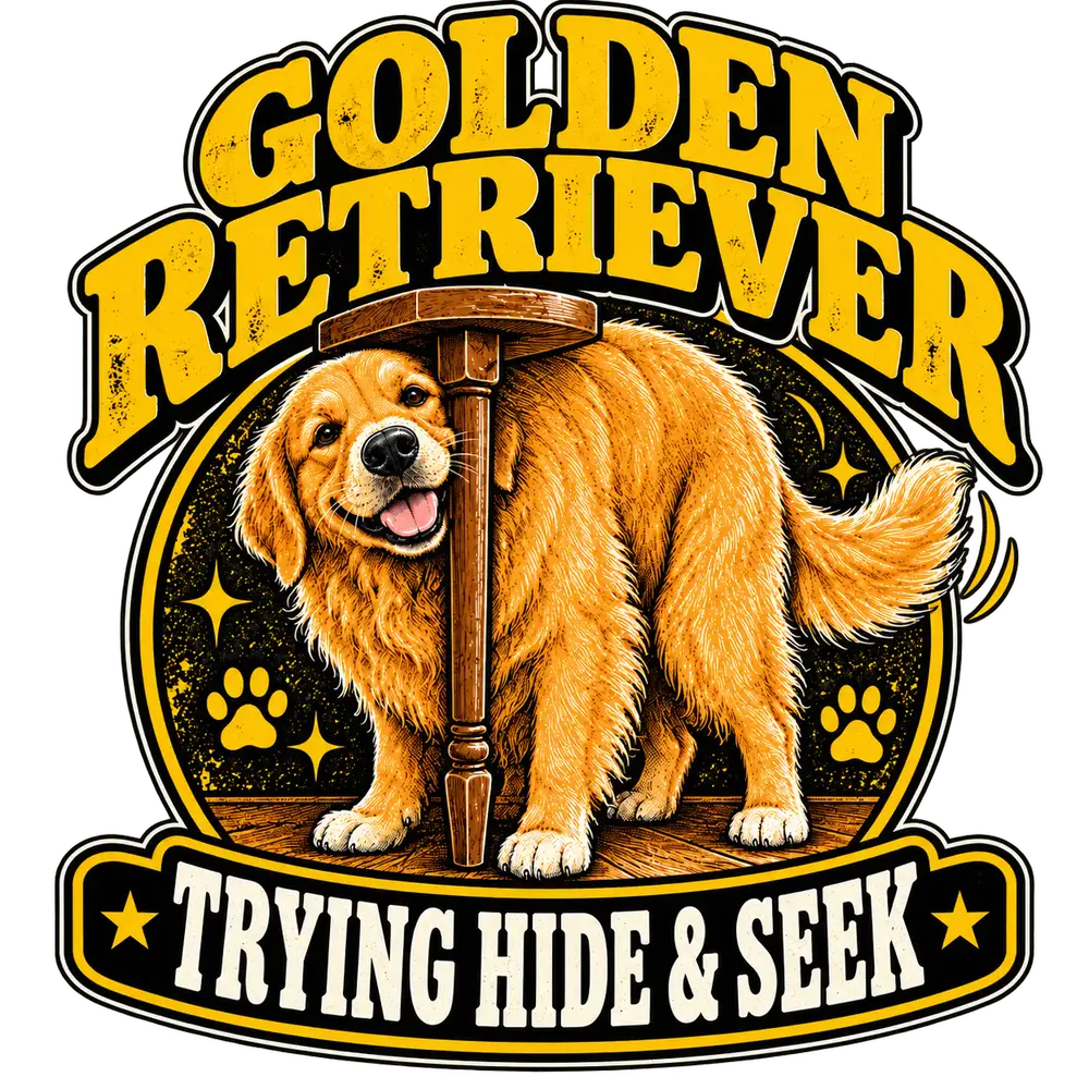 Golden Retriever Hide and Seek Tee — print artwork